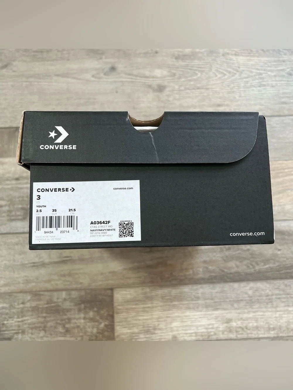 NIB Converse Boys Chuck Taylor Twill Street Shoes Size 3